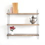 Hanah Home Wr041 Estantería Decorativa de Madera y Metal Nogal y Negro